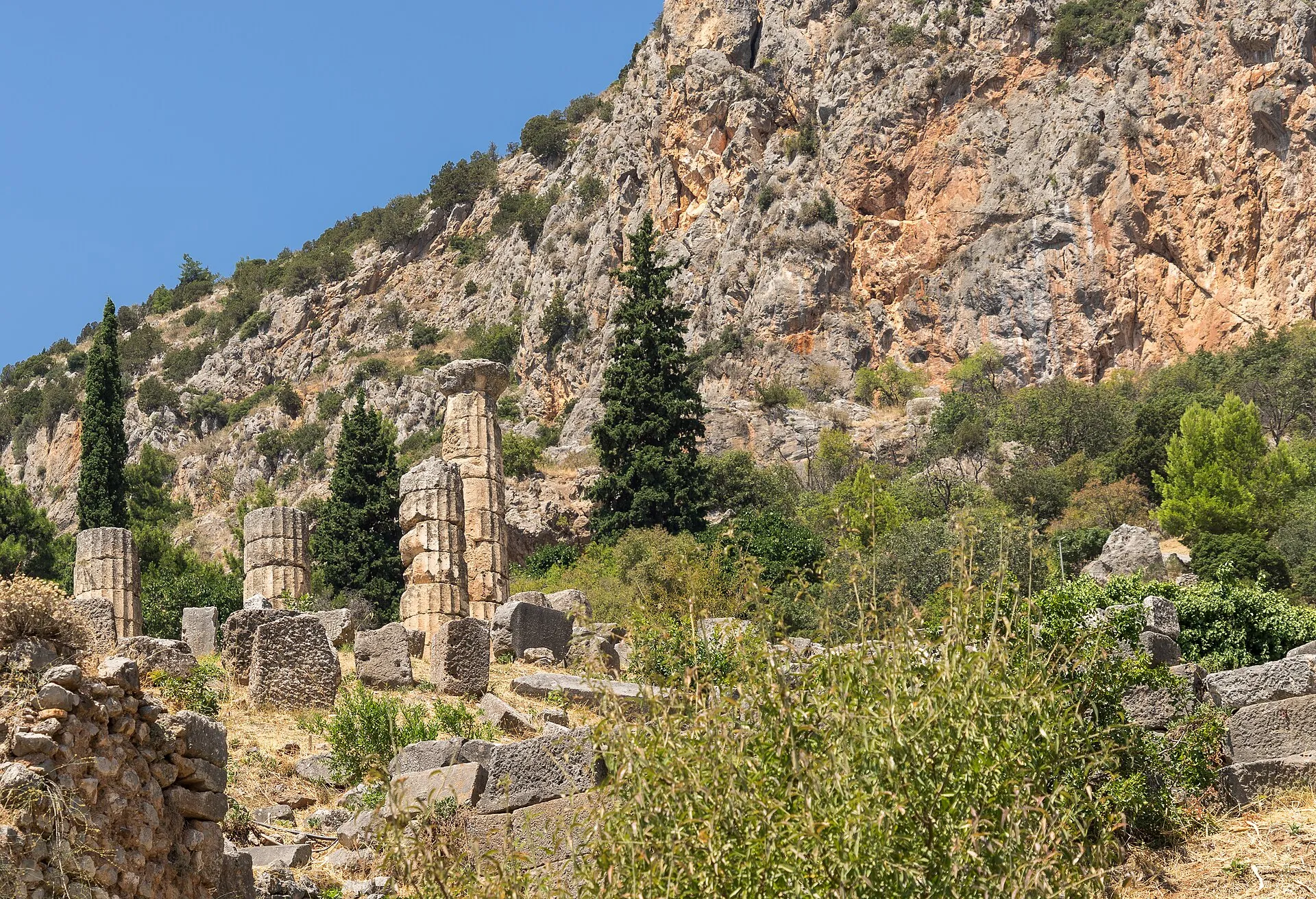 Ruins of the Temple of Apollo at Delphi, home of the original oracle